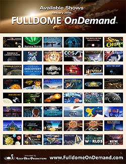 A FULLDOME OnDemand poster of offerings. 